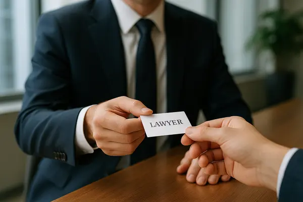 a lawyer handing a man a business card from Lemon Law Lawyer Los Angeles in Pasadena, CA - Pasadena CA a lawyer handing a man a business card from Lemon Law Lawyer Los Angeles in Pasadena, CA - Pasadena CA