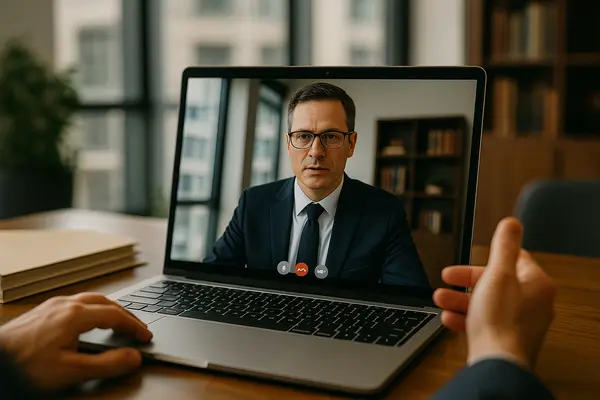 a lawyer having a video call meeting with a client from Lemon Law Lawyer Los Angeles in Pasadena, CA - Pasadena CA a lawyer having a video call meeting with a client from Lemon Law Lawyer Los Angeles in Pasadena, CA - Pasadena CA